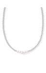 EVE BEADED STRAND NECKLACE SILVER WHITE PEARL