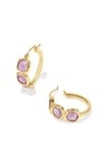 MAURA HOOP EARRINGS	GOLD DARK PURPLE AMETHYST