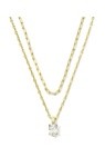 CAILIN MULTI STRAND NECKLACE GOLD WHITE CRYSTAL