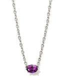 CAILIN CRYSTAL PENDANT NECKLACE SILVER PURPLE CRYSTAL