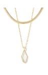 EVELYN MULTI STRAND NECKLACE GOLD ROCK CRYSTAL DICHROIC