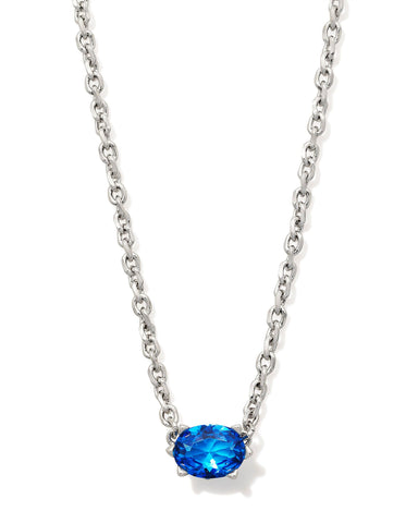 CAILIN CRYSTAL PENDANT NECKLACE SILVER BLUE VIOLET CRYSTAL