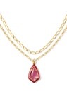 CAMRY ENAMEL FRAME MULTI STRAND NECKLACE GOLD AZALEA ILLUSION