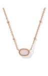 MINI ELISA SATELLITE SHORT PENDANT NECKLACE ROSE GOLD IRIDESCENT DRUSY