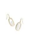 DANI BEZEL DROP EARRINGS GOLD IVORY MOTHER OF PEARL