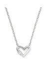 EMERY HEART SHORT PENDANT NECKLACE SILVER WHITE CZ