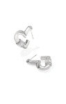 EMERY HEART HOOP EARRINGS SILVER WHITE CZ