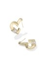 EMERY HEART HOOP EARRINGS GOLD WHITE CZ