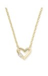 EMERY HEART SHORT PENDANT NECKLACE GOLD WHITE CZ