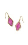 ADELINE DROP EARRINGS VINTAGE GOLD DARK FUCHSIA VARIEGATED MAGNESITE