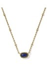 MINI ELISA SATELLITE SHORT PENDANT NECKLACE VINTAGE GOLD BLUE LAPIS