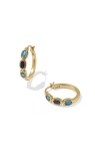 MINI ELISA HOOP EARRINGS VINTAGE GOLD BLUE MIX