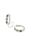 MINI ELISA HOOP EARRINGS VINTAGE SILVER BLACK MIX