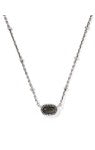 MINI ELISA SATELLITE SHORT PENDANT NECKLACE VINTAGE SILVER GOLDEN OBSIDIAN