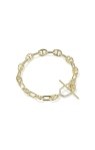 ELAINA TOGGLE LINK AND CHAIN BRACELET GOLD WHITE CZ