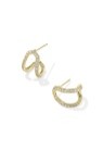 DAPHNE PAVE HUGGIE EARRINGS GOLD WHITE CZ