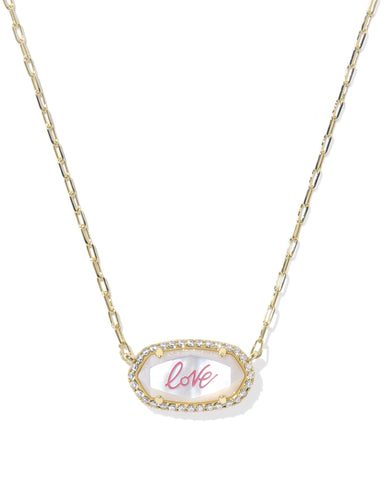 ELISA PAVE FRAME SHORT PENDANT NECKLACE