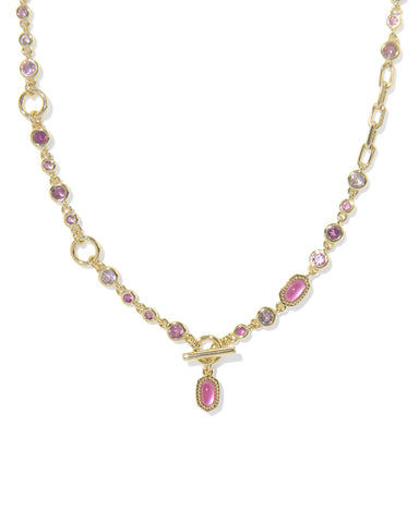 MINI ELISA ABBIE STRAND NECKLACE GOLD PINK MIX