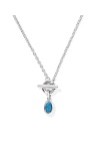 MINI ELISA TOGGLE SHORT PENDANT NECKLACE SILVER VARIEGATED INDIGO MAGNESITE