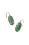 ELLE DROP EARRINGS GOLD BRONZE VEINED GREEN MALACHITE