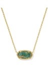 ELISA PENDANT NECKLACE GOLD BRONZE VEINED GREEN MALACHITE