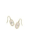 LEE LUXE DROP EARRINGS GOLD WHITE CZ