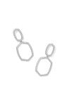 DAPHNE PAVE OPEN FRAME EARRINGS SILVER WHITE CZ