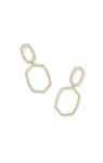 DAPHNE PAVE OPEN FRAME EARRINGS GOLD WHITE CZ