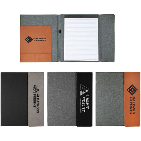 XOM Leatherette Portfolio Journal Gray 7 X9