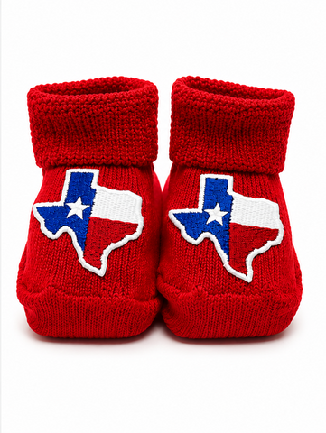 Texas Baby Booties in Gift Box
