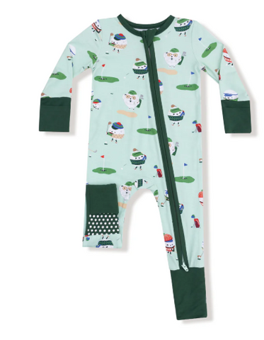 Golf Pros - Green - way Zipper Romper 3-6M
