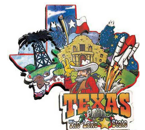 TEXAS BI-LEVEL WOOD MAGNET