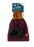 Britt's Knits Snap To It  Mix & Match Pom Hat - WINE