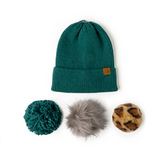 Britt's Knits Snap To It  Mix & Match Pom Hat - Green
