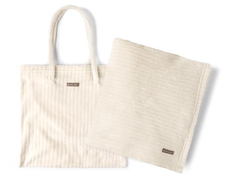 Hello Mello On My Way Tote Blanket -Ivory