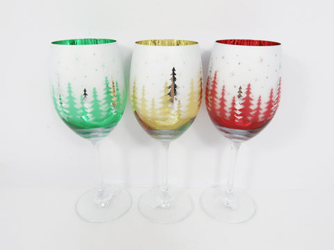 Mirrored Stem Wine Glass