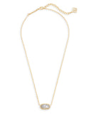 ELISA SHORT PENDANT NECKLACE GOLD IVORY MOTHER OF PEARL