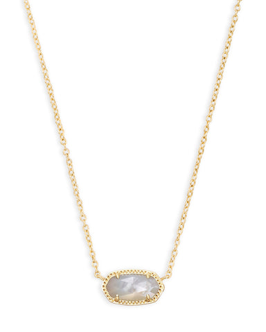ELISA SHORT PENDANT NECKLACE GOLD IVORY MOTHER OF PEARL