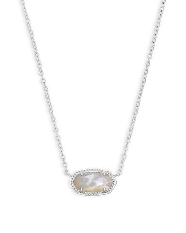 ELISA SILVER PENDANT NECKLACE IVORY MOTHER OF PEARL