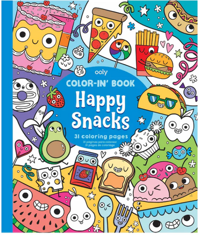 Color-in' Book: Happy Snacks (8" x 10")