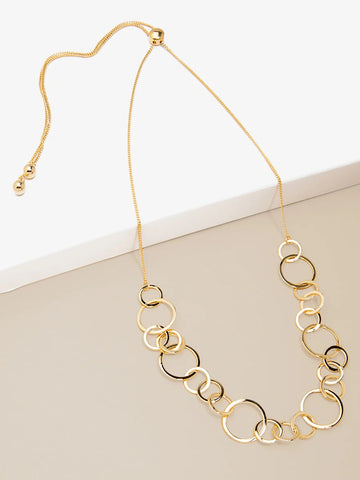 Drawstring Linked Rings Necklace