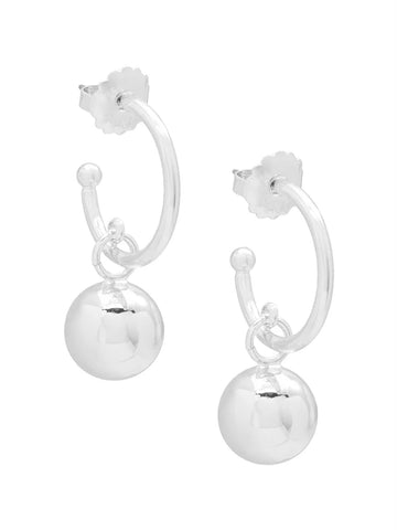 Shiny Metal Bead Hoop Earring Jewelry     