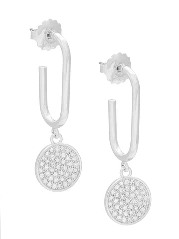 Pavé Disc Drop Earring Jewelry