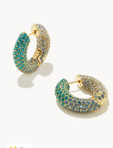 MIKKI PAVE HOOP EARRINGSGOLD GRE