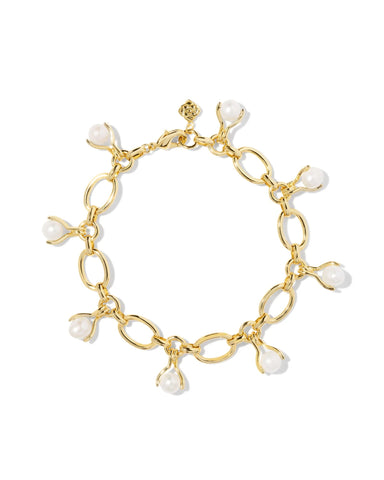 ASHTON PEARL CHAIN BRACELET GOLD