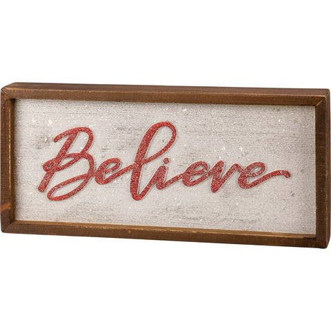 Inset Box Sign - Believe