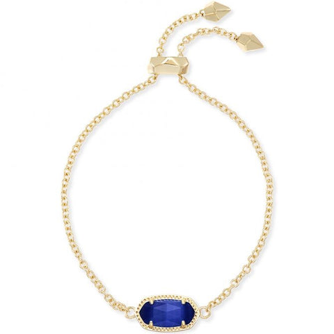 Elaina Gold Chain Bracelet in Navy Cats Eye
