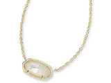 ELISA SHORT PENDANT NECKLACE GOLD IVORY MOTHER OF PEARL
