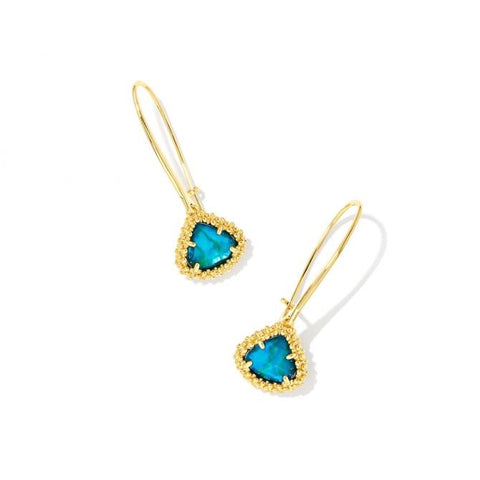 Framed Kendall Yellow Gold Wire Drop Earrings