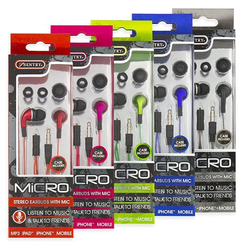 Earbuds with Case-Assorted Colors